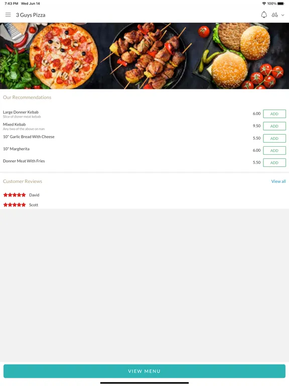 3 Guys Pizza iPad  Screenshots