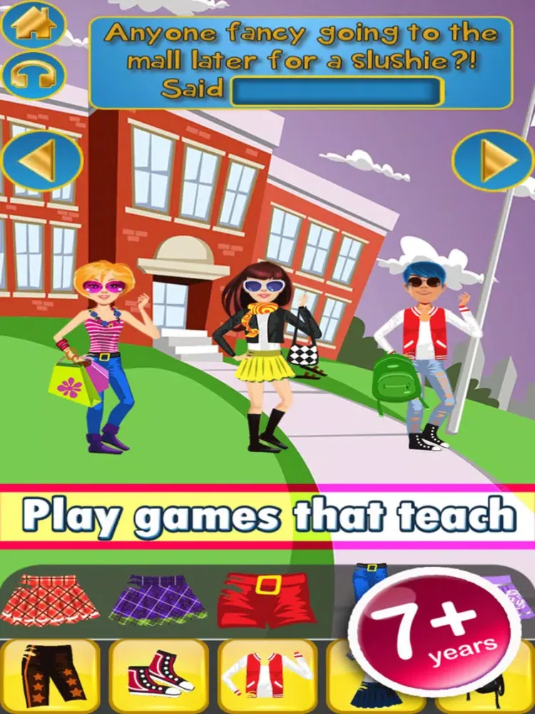 Capturas de tela do My Own Design Club Interactive High School Life Dress Up Story Book - Free App iPad 