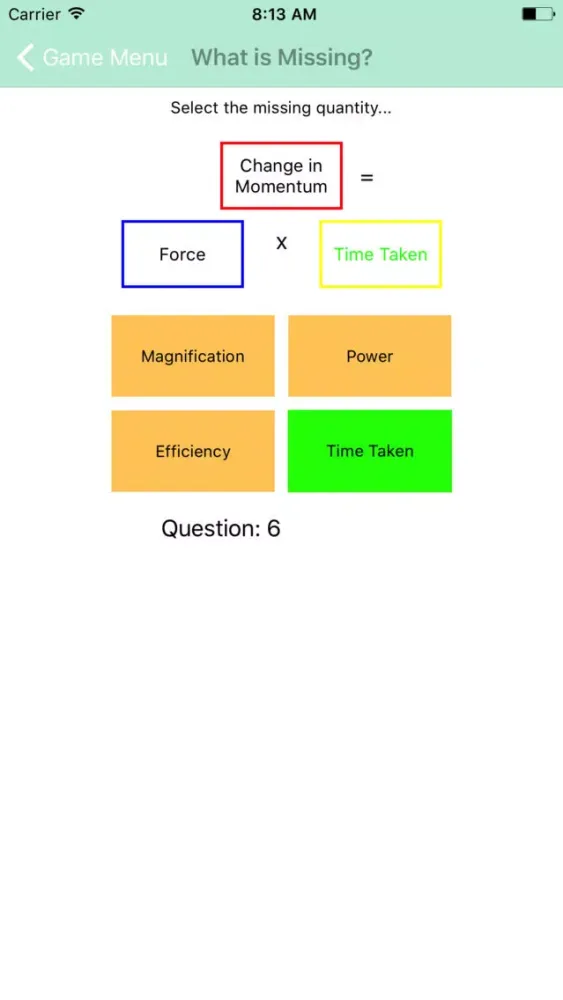Capturas de tela do GCSE Physics Equations