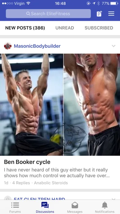 Tangkapan layar EliteFitness Forums
