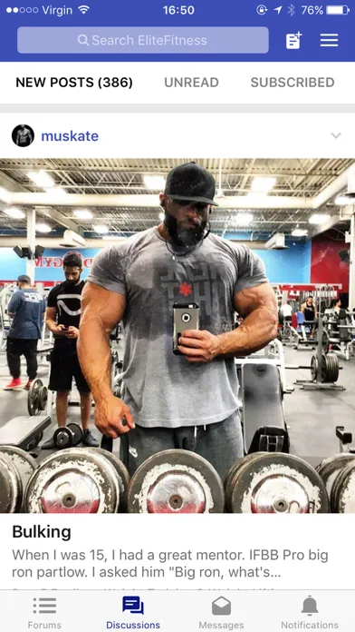 Tangkapan layar EliteFitness Forums