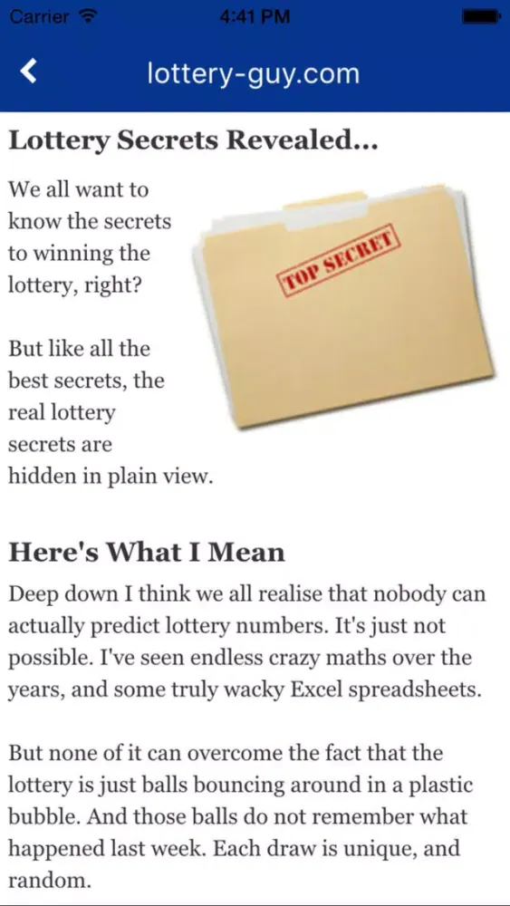 Capturas de tela do Lottery Guy