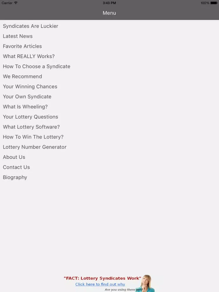 Lottery Syndicate World Review iPad  Screenshots