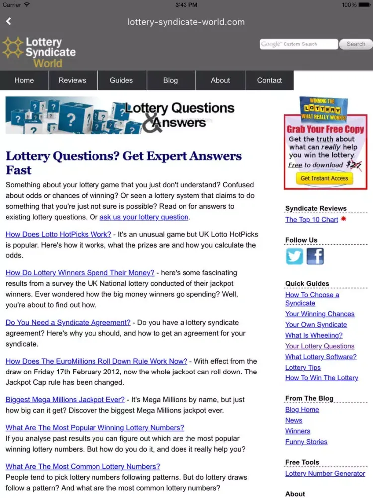Lottery Syndicate World Review iPad  Screenshots