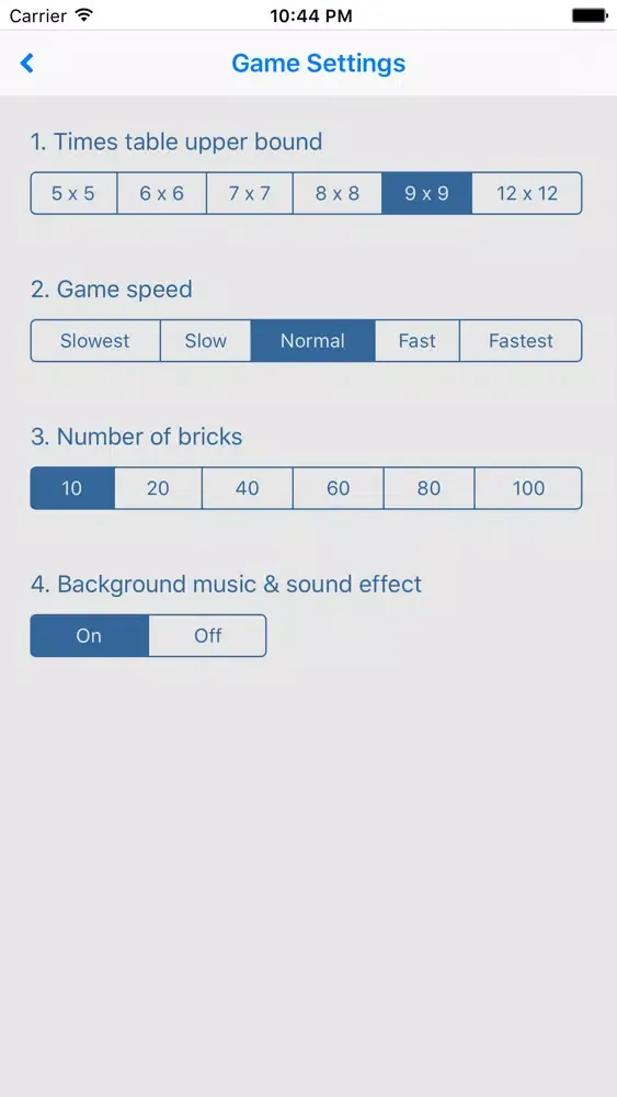 Ảnh chụp màn hình của Maths Bricks - Multiplication