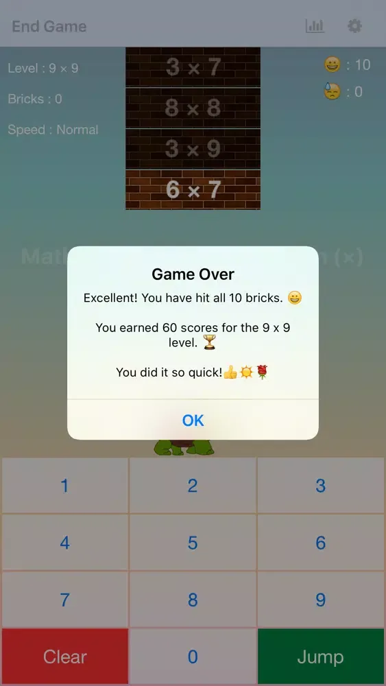 Ảnh chụp màn hình của Maths Bricks - Multiplication