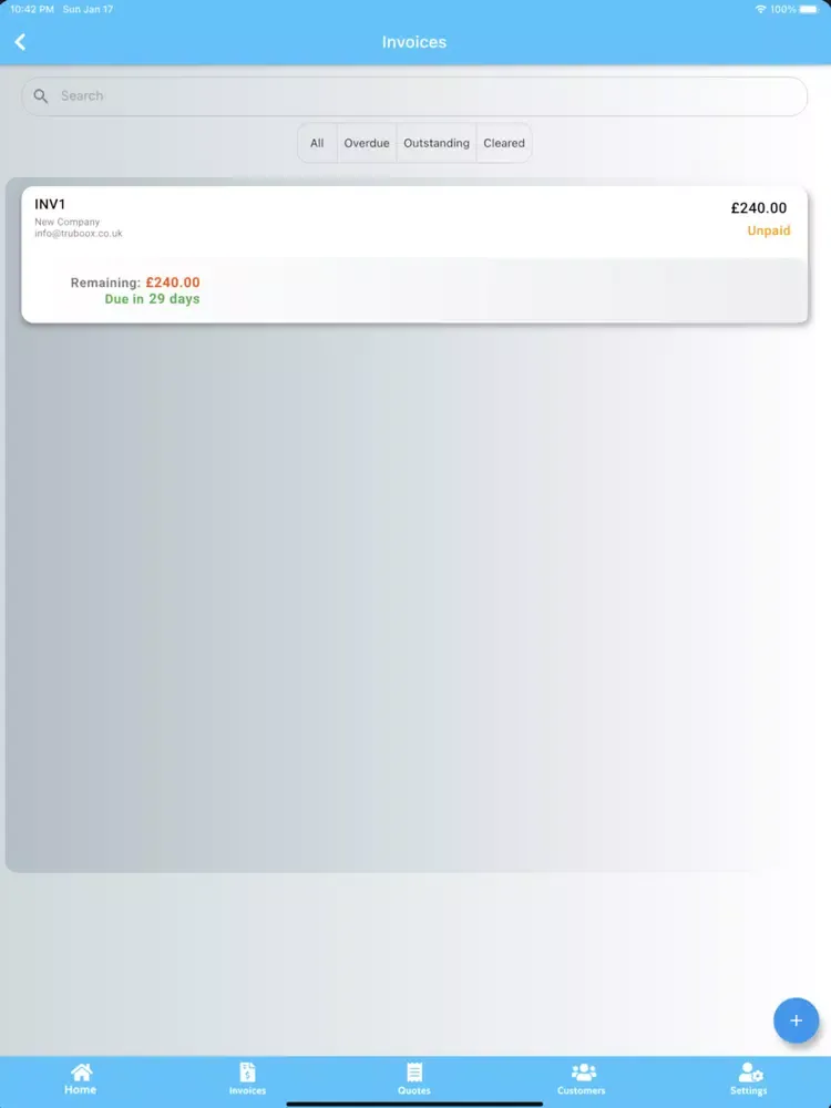 Capturas de pantalla de Tru Invoice iPad 
