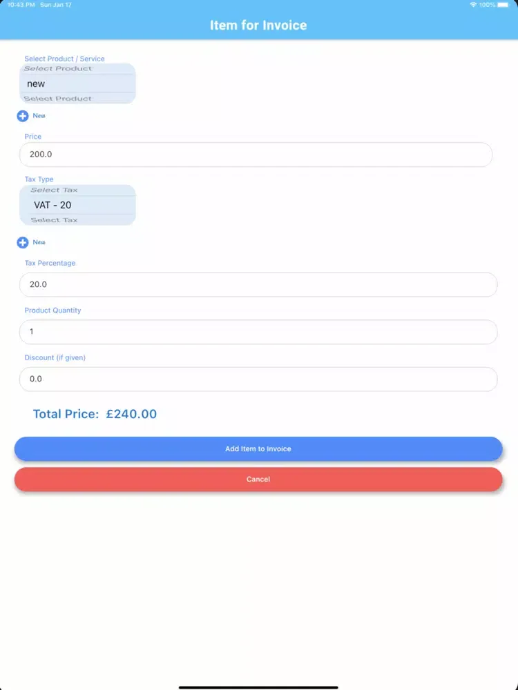 Capturas de pantalla de Tru Invoice iPad 