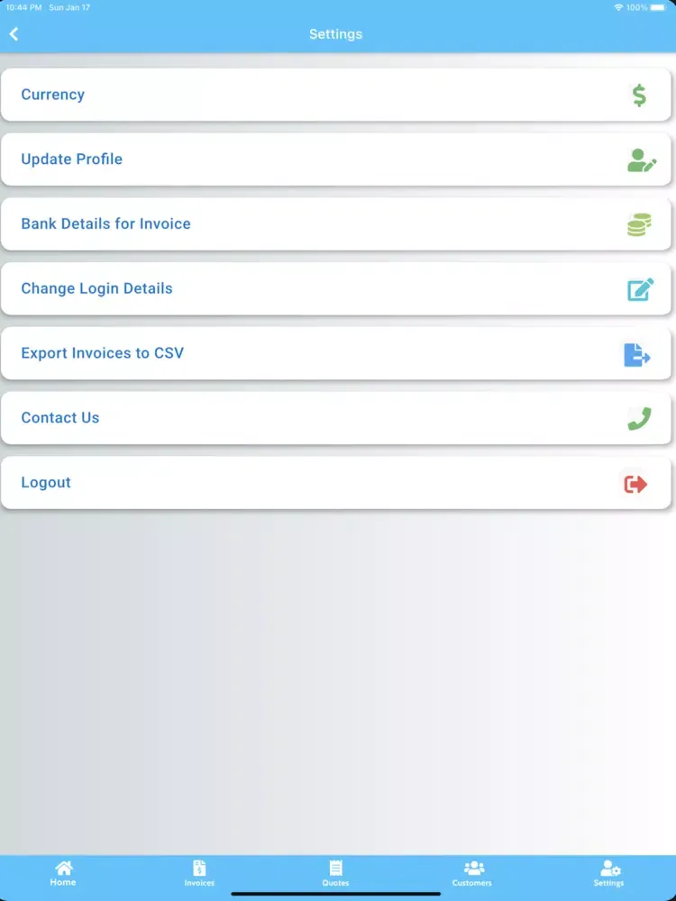 Capturas de pantalla de Tru Invoice iPad 