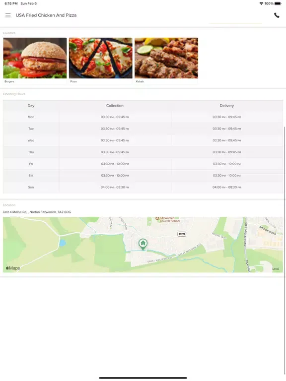 Capturas de pantalla de USA Fried Chicken And Pizza. iPad 
