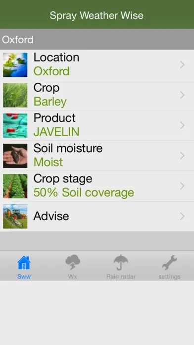 SprayWeatherWise 스크린샷