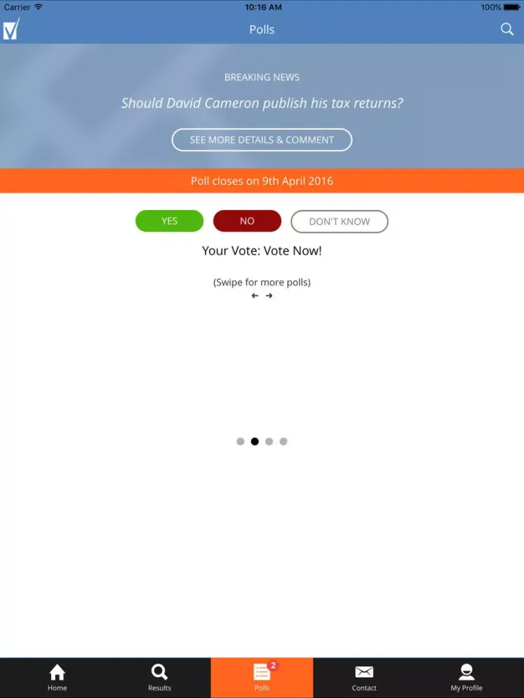Note My Vote iPad  Screenshots