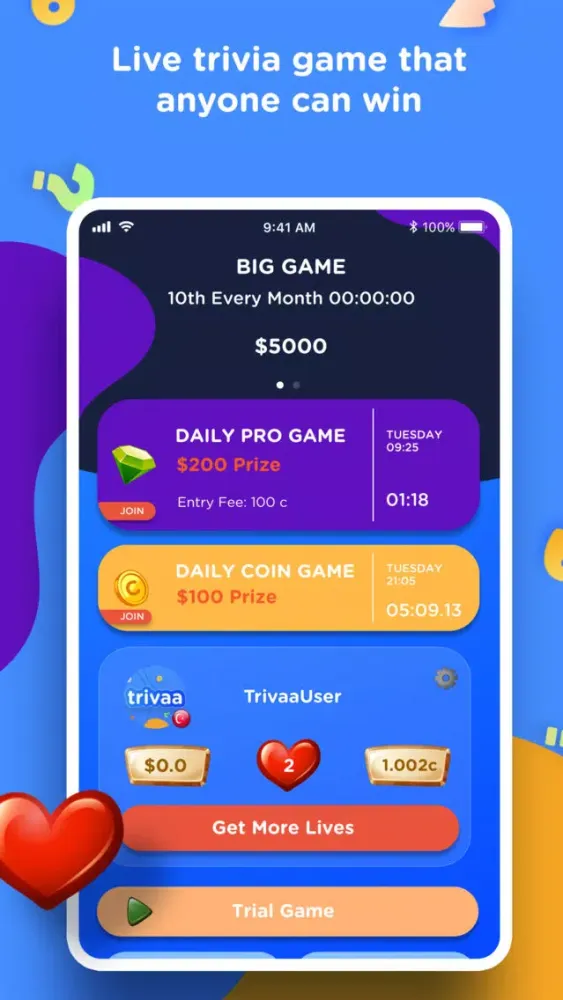 Trivaa - Real Trivia Game 스크린샷