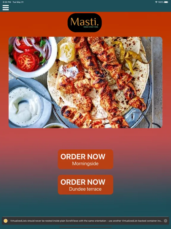 Tangkapan layar Masti Restaurant iPad 