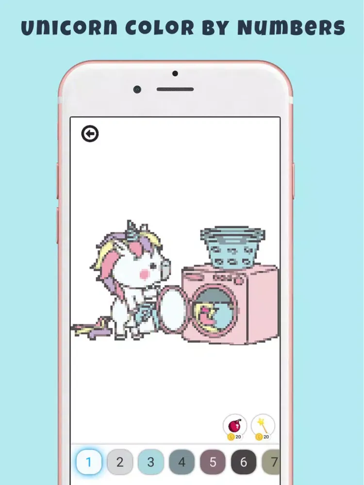 Unicorn Pixel Color by number iPad  स्क्रीनशॉट