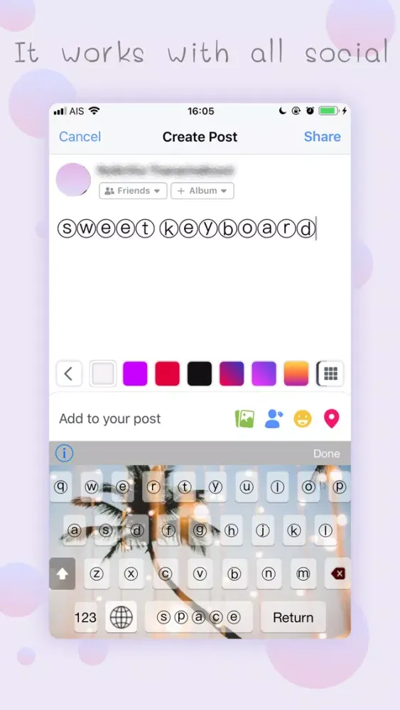 Скриншоты Sweet Custom Keyboard