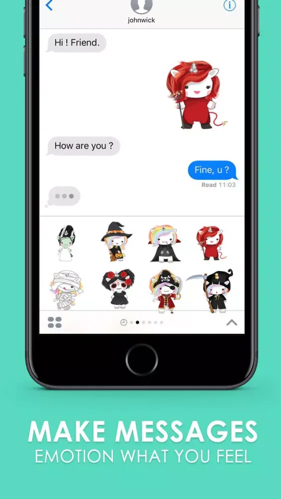 Скриншоты Unicorn Halloween Stickers