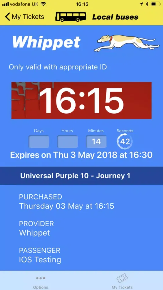 Ảnh chụp màn hình của Whippet Bus m-Ticket
