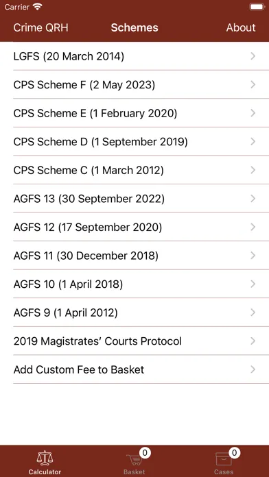 Tangkapan layar Crime Fees