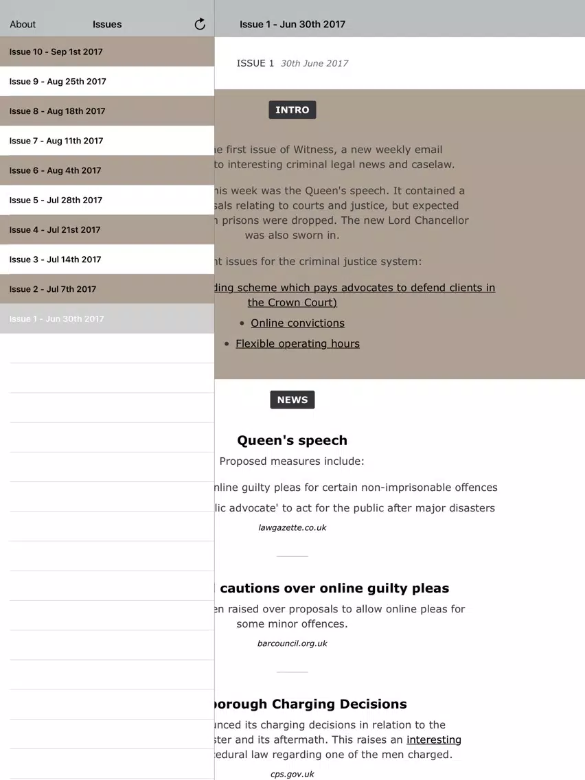Tangkapan layar Witness Email iPad 