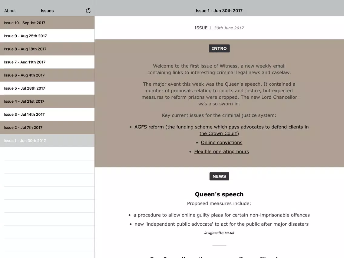 Tangkapan layar Witness Email iPad 