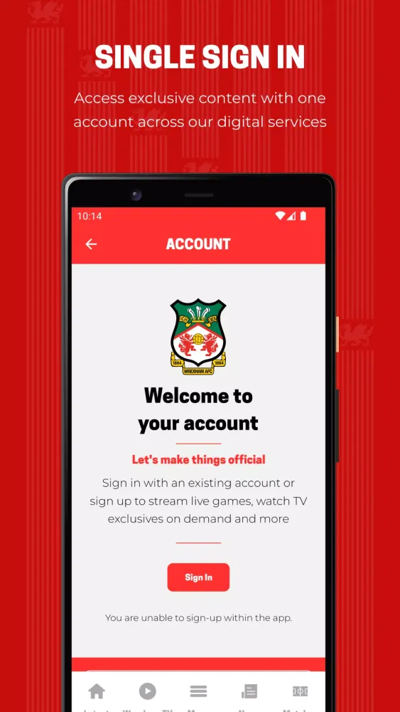 ภาพหน้าจอของ Wrexham AFC