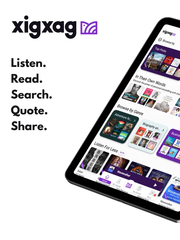 Скриншоты xigxag: Audiobooks, but Better iPad 