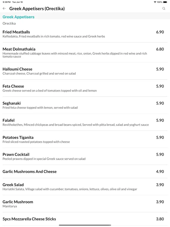 Screenshot di Yamas Greek Cuisinee iPad 