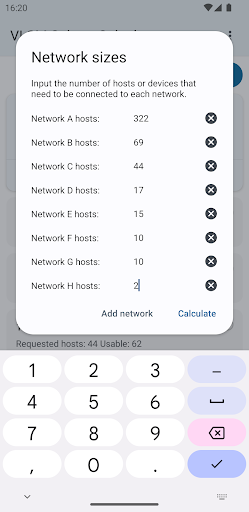 VLSM / CIDR Subnet Calculator скриншоты приложения4