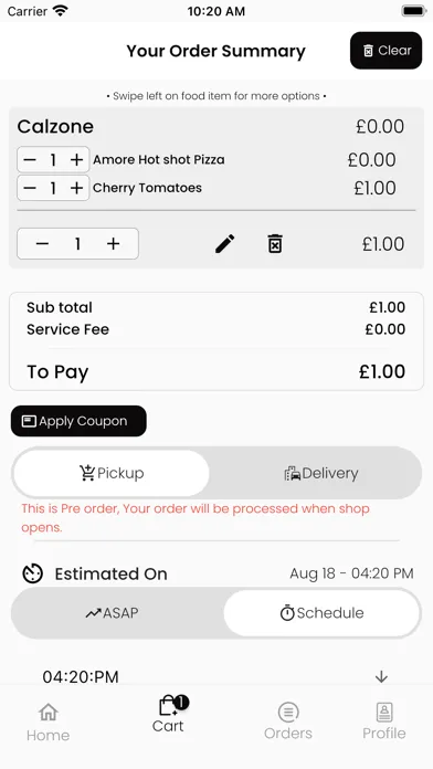 Pizza Amore Takeaway应用截图