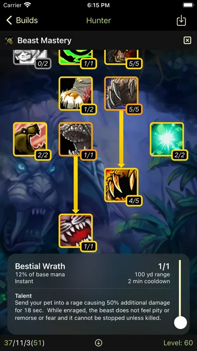 Ảnh chụp màn hình của Classic WoW Talent Calculator