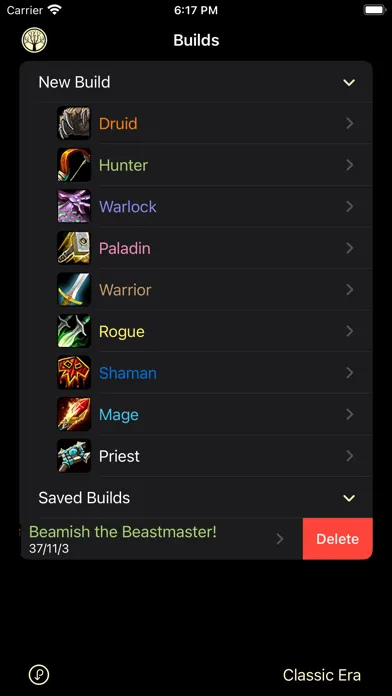Ảnh chụp màn hình của Classic WoW Talent Calculator