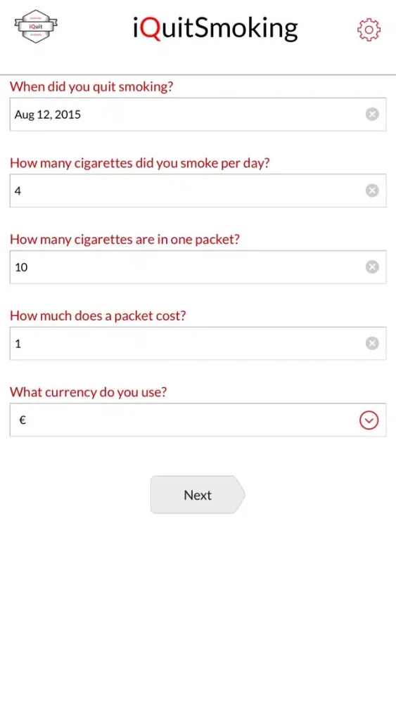 Ảnh chụp màn hình của Quit smoking: iQuitSmoking App