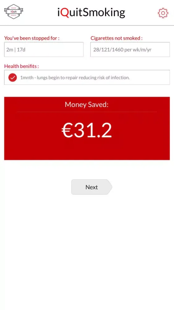 Ảnh chụp màn hình của Quit smoking: iQuitSmoking App