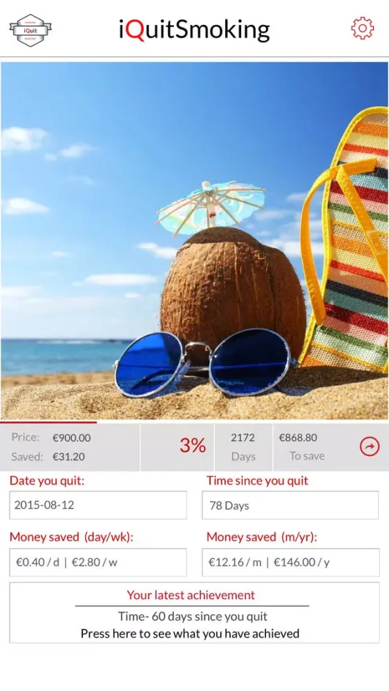 Ảnh chụp màn hình của Quit smoking: iQuitSmoking App
