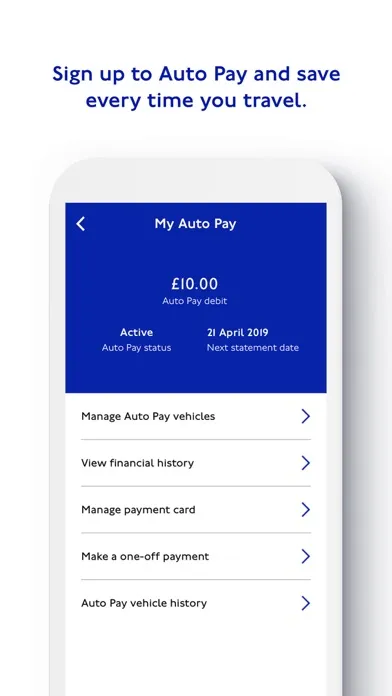 Capturas de tela do TfL Pay to Drive in London