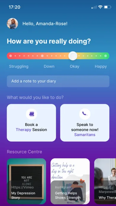 Capturas de tela do Marpe Wellbeing