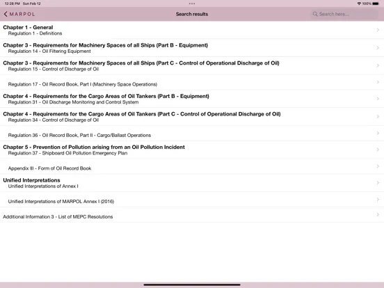 Zrzuty ekranu MARPOL Consolidated iPad 