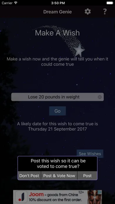 Tangkapan layar Make A Wish Come True Genie