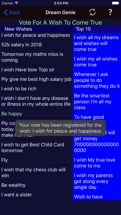 Tangkapan layar Make A Wish Come True Genie