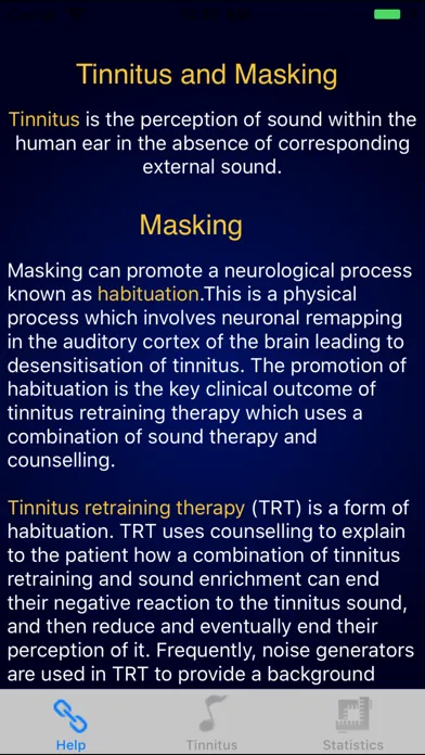 Zrzuty ekranu Tinnitus