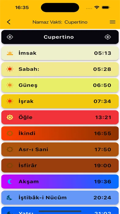 Captures d'écran de Türkiye Takvimi • Namaz Vakti
