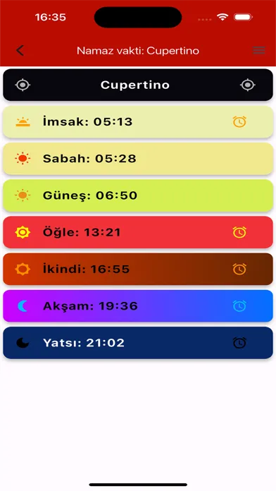 Captures d'écran de Türkiye Takvimi • Namaz Vakti