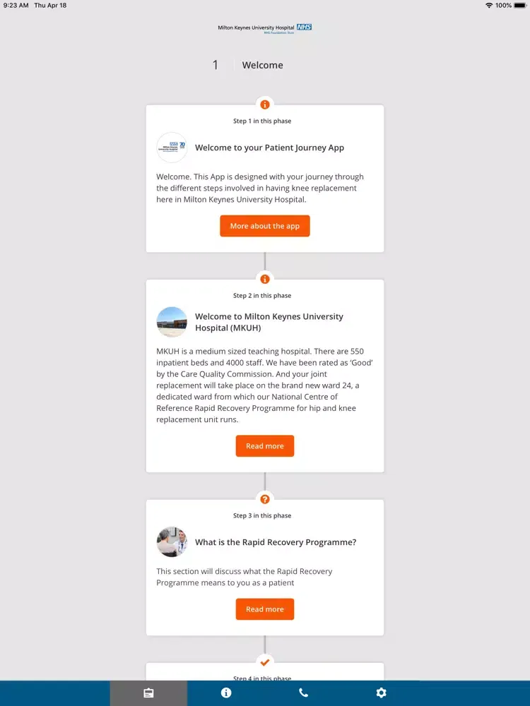 Capturas de pantalla de Milton Keynes Patient Journey iPad 