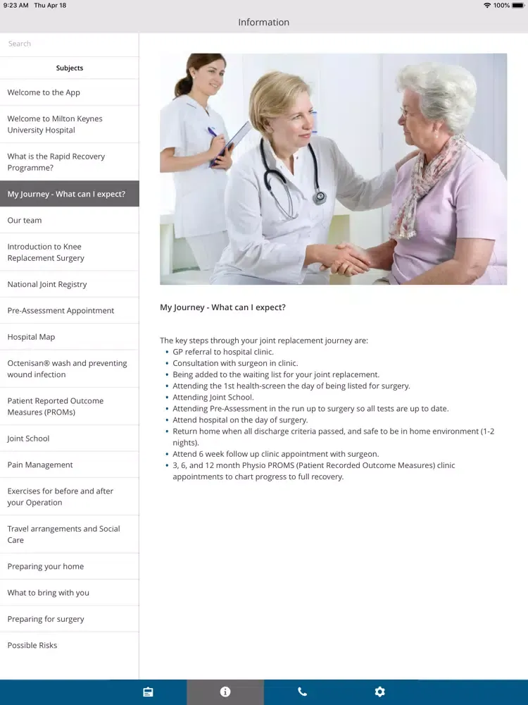Capturas de pantalla de Milton Keynes Patient Journey iPad 