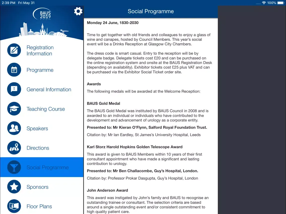 BAUS Annual Scientific Meeting iPad 应用截图
