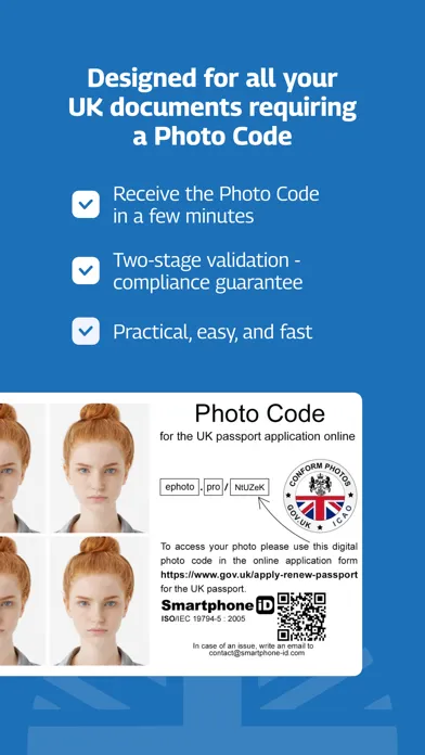 ภาพหน้าจอของ Passport Photo Code UK