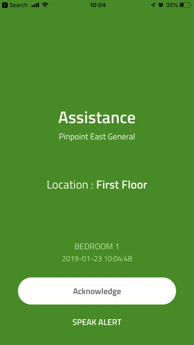 Pinpoint Mobile Alert Screenshots