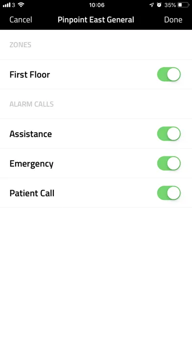 Pinpoint Mobile Alert Screenshots