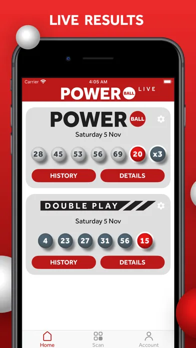 Captures d'écran de Powerball Live: Ticket Scanner